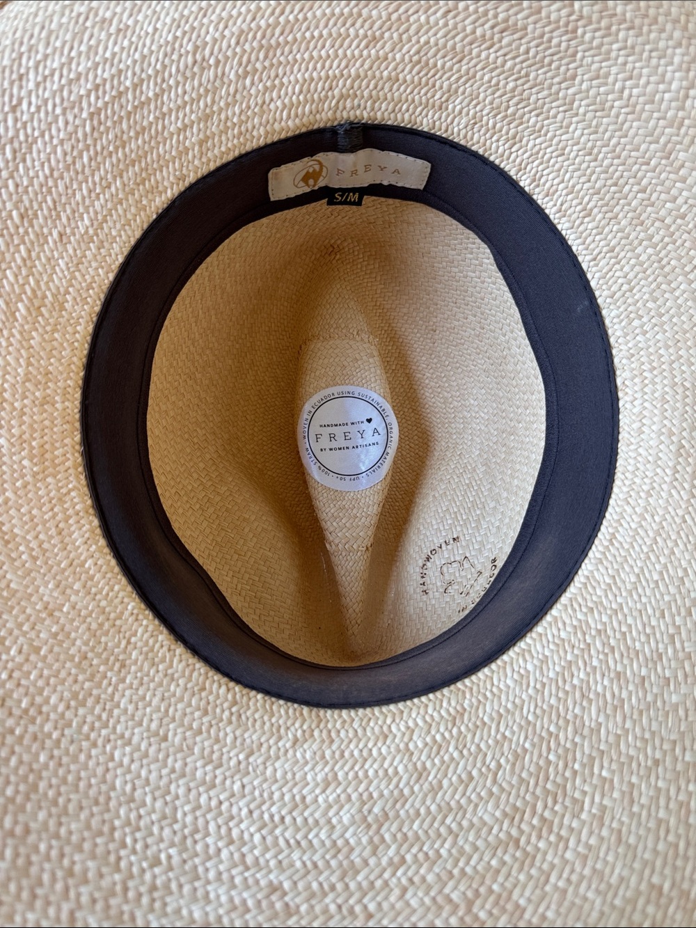 Freya Natural Straw Fedora with Black Band Size S - Picture 5 of 8